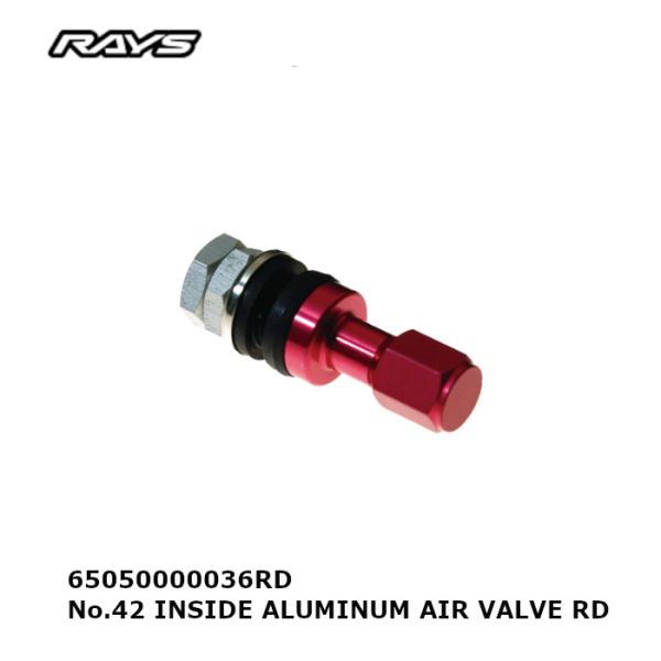 RAYS レイズ エアバルブ レッド No.42 INSIDE ALUMINUM AIR VALVE...