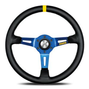 【正規品】モモ MOMO ステアリング MOD.08 モデル08 レザー/ブルースポーク 350mm...