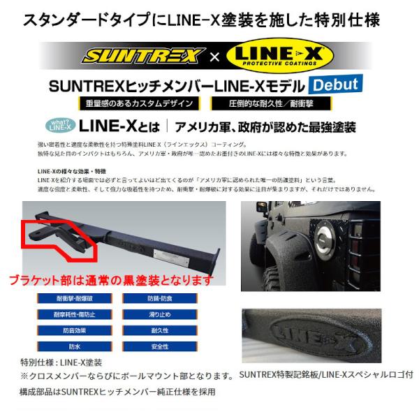 サン自動車 タグマスター ヒッチメンバー STD LXB LINE-X ハイエース バン 標準 DX...