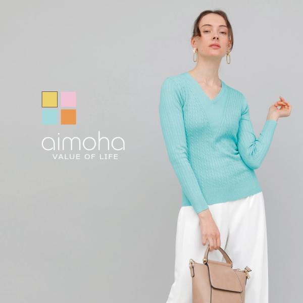 ニット リブニット トップ Vネックリブニットトップ カラバリ  ベーシック 春秋 春服 職場 通勤...