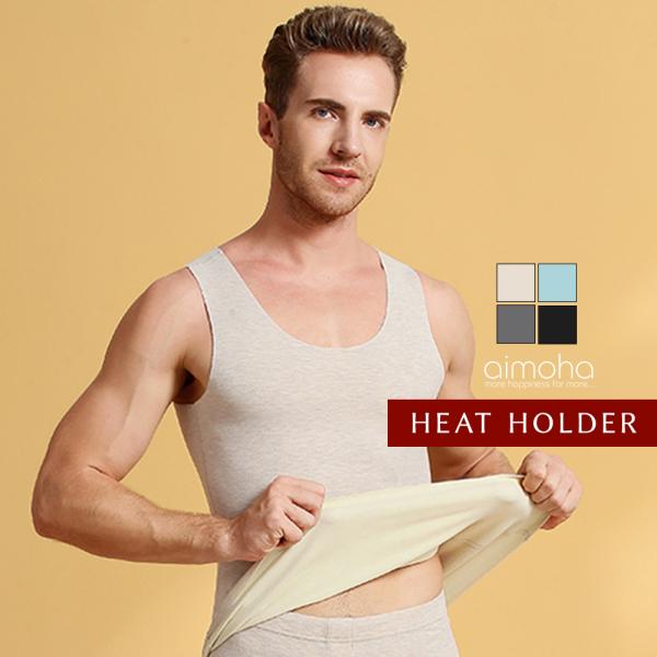 【シルク混dralon生地】 あったかインナー メンズ 裏起毛 インナー 秋冬 暖か タンクトップ ...