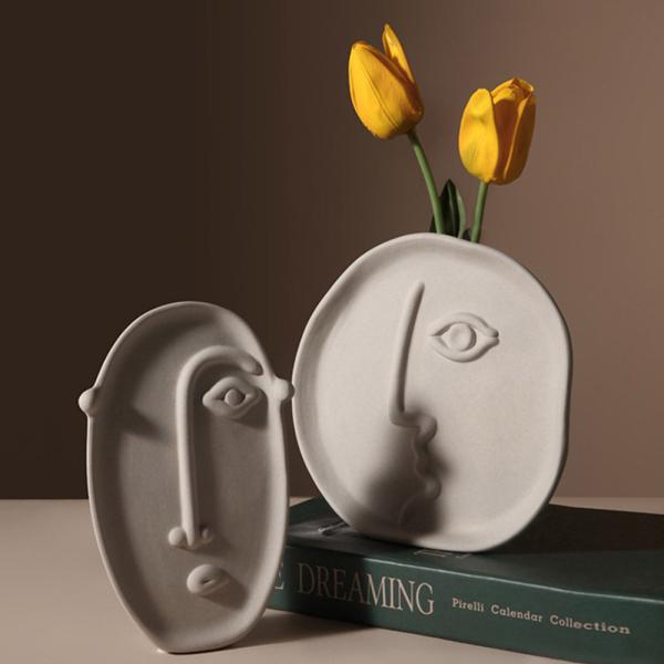 フラワーベース おしゃれ 陶器 花瓶 室内 モダン 丸型 インテリア 韓国ライク 一輪挿し ホワイト...