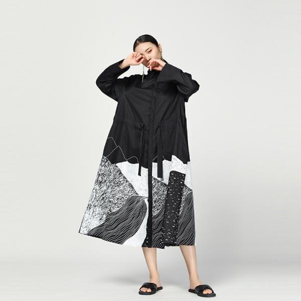 シャツワンピース×C yards ワンピース レディース デザイン シャツワンピース ロングワンピー...