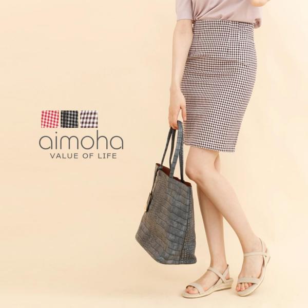 スカート タイトスカート チェック ギンガムチェックタイトスカート