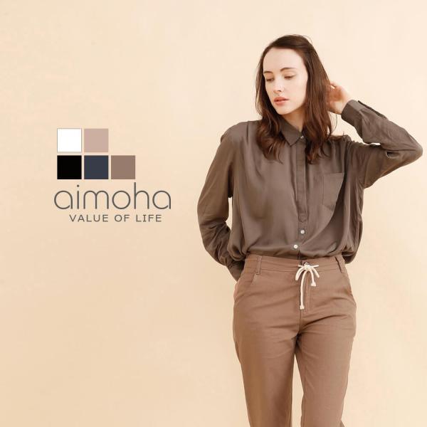 【秋の必需品】ブラウス シャツ とろみ ドレープ ジョーゼットドレープシャツ