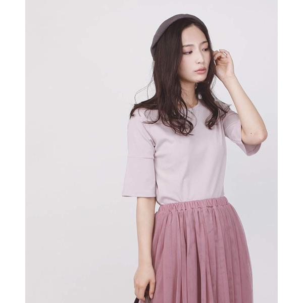 コットンフレアスリーブカットソー ｔシャツ コットン カットソー フレア袖　フレアスリーブ トップス