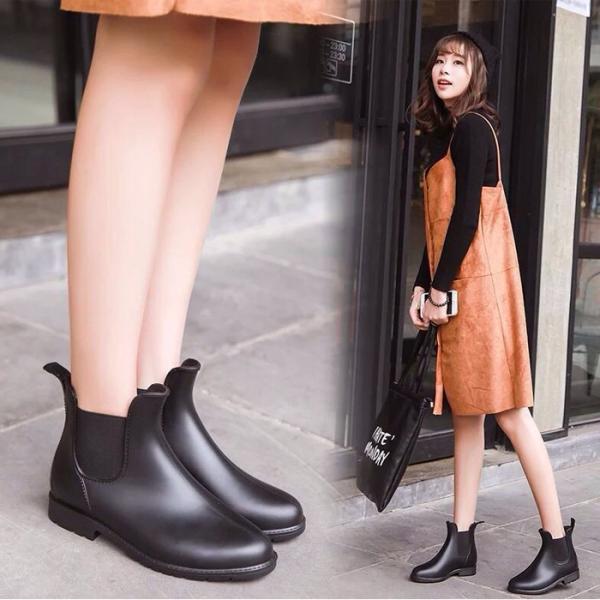 レインブーツ ショート レディース おしゃれ ショート サイドゴア オックスフォード 靴 軽量 防水...