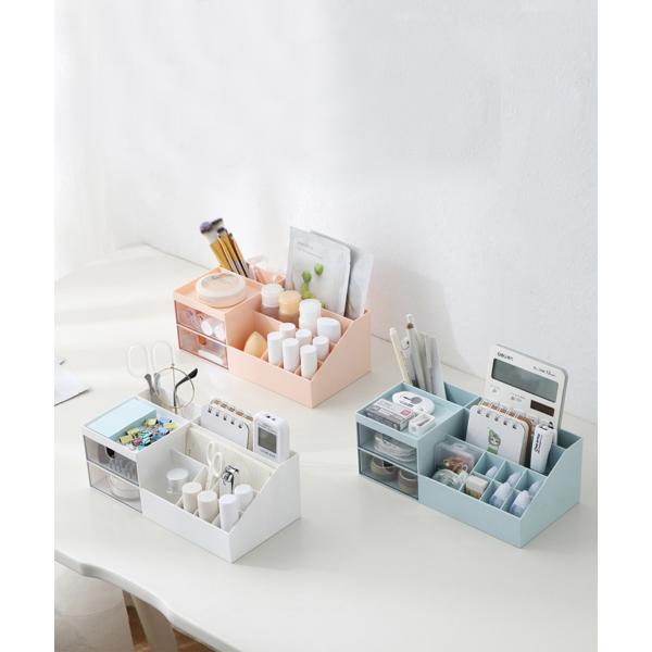 メイクボックス 大容量 コスメボックス 可愛い おしゃれ 卓上 小物入れ 小物収納 引き出し ペン立...