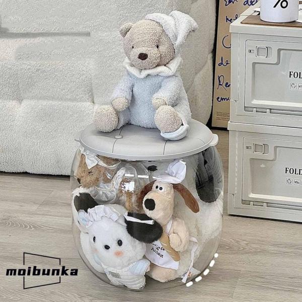 透明 PET ぬいぐるみ収納スツール ぬいぐるみ収納ケース 抱き枕 ぬいぐるみ人形展示ボックス コレ...
