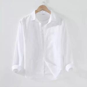 麻混 メンズ 麻 夏服 長袖シャツ メンズシャ...の詳細画像1