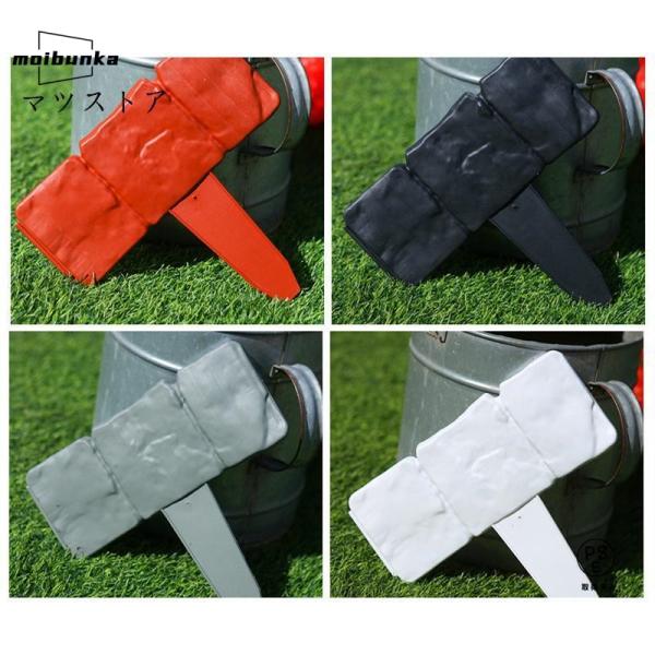 ガーデンフェンス 花壇 40枚 土ストッパー ブロック調 レンガ調 土留め ガーデンエッジ フェンス...