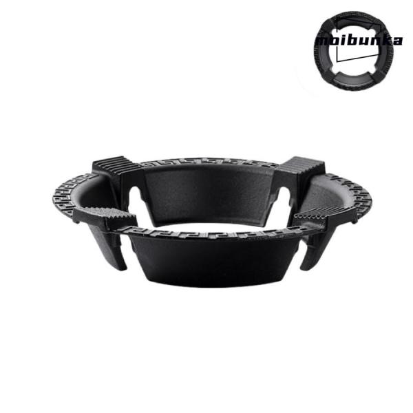 過熱防止センサー対応補助五徳 ガスストーブラック 鋳鉄鍋リング 防風ストーブサポートリング パンホル...