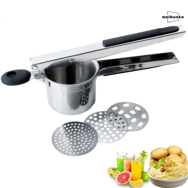 果汁しぼり器 マッシュポテトプレス 430ステンレス鋼 ハンド ジューサー レモン絞り器 果汁 絞り...