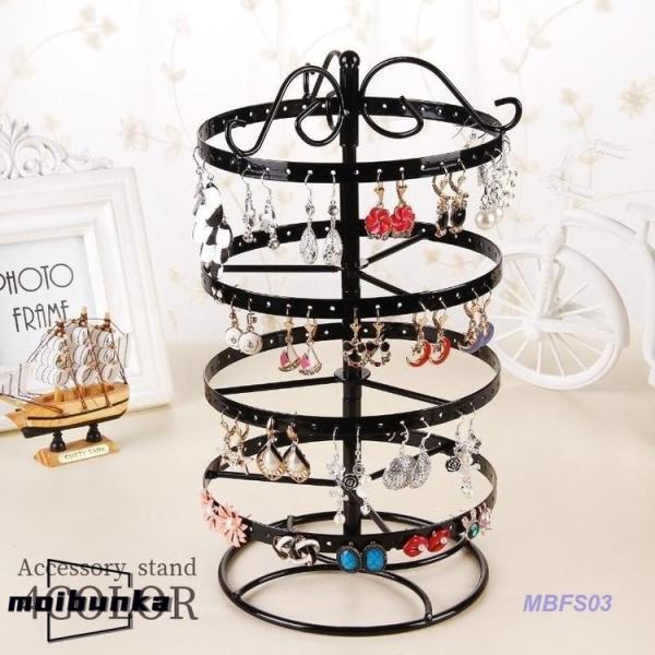 ピアススタンド アクセサリースタンド アクセサリー収納 回転式 4段 円形 アクセサリーラック ピア...