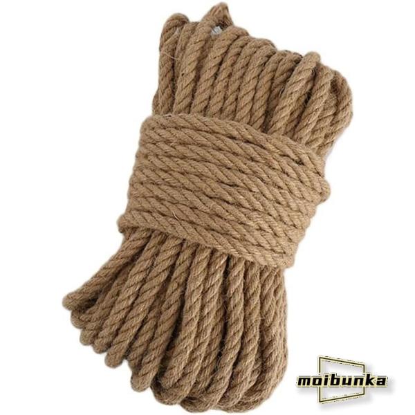 麻縄、 麻紐階段 ジュートロープ、直径14mm太いロープ ジュートロープ 天然 厚手麻ロープ ブラン...