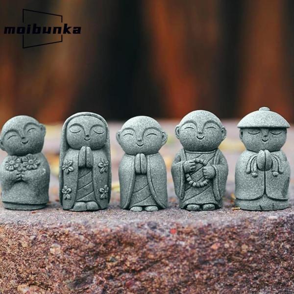 5点セット お地蔵さんセット 癒し可愛い 祈り 癒し おじぞうさま守り神みかげ石 小型 置物 祈り ...