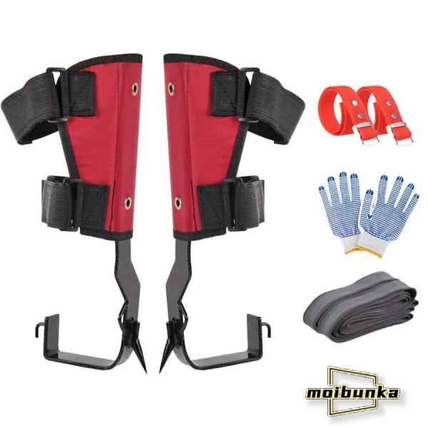 木登り靴 木登り器 木登り道具 木登りスパイクセット 木登スパイク ステンレス鋼製 固定ストラップ付...