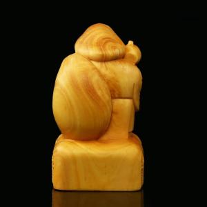 木彫りの仏像 大黒天 置物 (高さ6cm×巾3...の詳細画像3