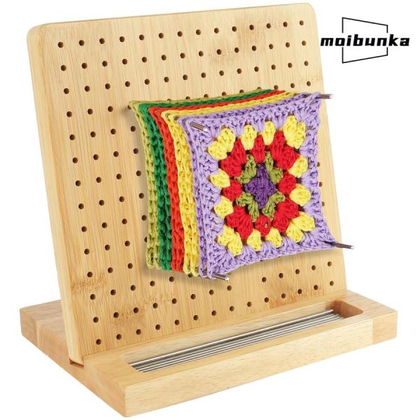木製ブロッキングボード 20*20cm 196穴 かぎ針編みボード DIYクラフトアクセサリー 15...