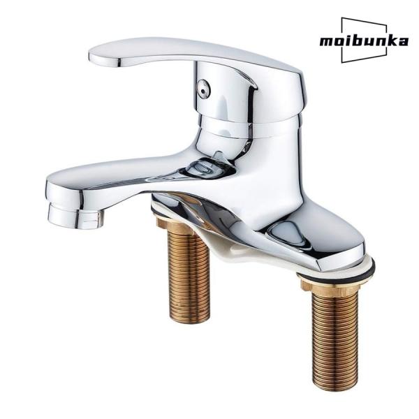 混合水栓 ツーホール式 洗面用 洗面台 2穴 蛇口 シングルレバー 真鍮製 キッチン用水栓 浴室用水...