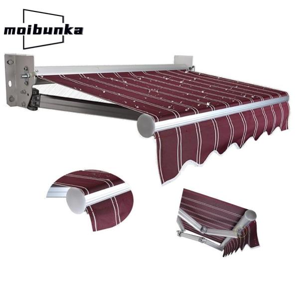 オーニング?シェード DIYパティオ手動格納式キャノピーオーニング アウトドアオーニングアルミ合金サ...