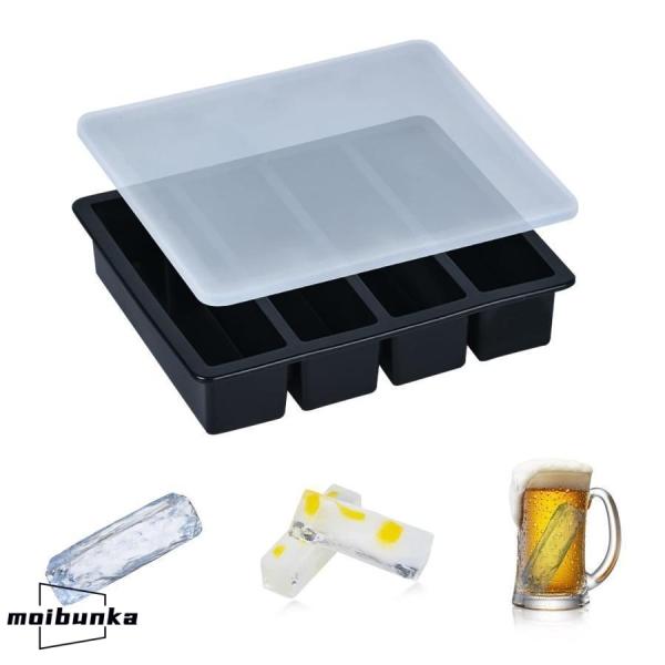 製氷皿 アイストレー シリコン 長方形氷 氷モールド 製氷器 専用蓋付き 取出し簡単 溶けにくい 大...