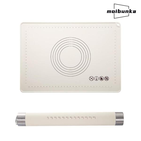 クッキングマット パンこねマット 麺棒付き シリコンマット 目盛り付き 大きいサイズ 製菓マット 滑...