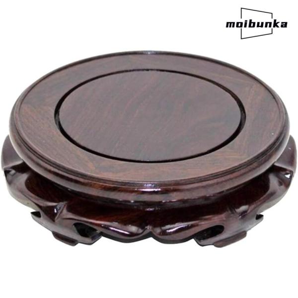 木製花台丸型 木製の台座 蓮の台座 仏像台座 飾り棚飾り台 収集品ディスプレイ?古底座 盆栽的基座 ...