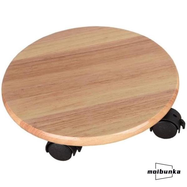 鉢置き台 植木鉢台 丸 キャスター付き ロック付き フラワースタンド 木製 園芸ラック 台車 花台 ...