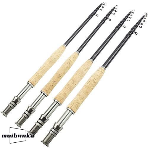 伸縮式フライフィッシングロッド、フライフィッシングロッド、携帯用カーボンファイバー超光高速移動フライ...