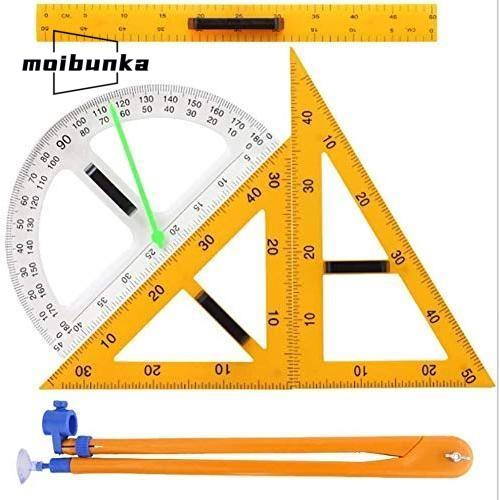 教育定規セット、トライアングルコンパス分度器測定定規数学ジオメトリツール、変形しにくく強力マグネット...