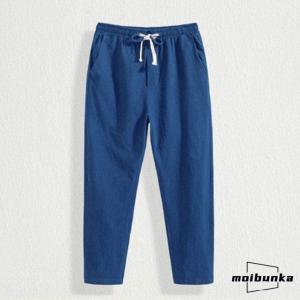 綿麻パンツ 9分丈 メンズ ボ リネンパンツ ...の詳細画像3