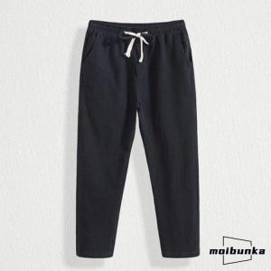 綿麻パンツ 9分丈 メンズ ボ リネンパンツ ...の詳細画像4