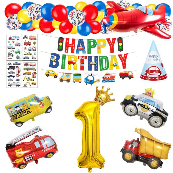 誕生日 飾り付け 男の子、誕生日バルーン 一歳 男の子 誕生日プレゼント 車 バルーン 誕生日 1歳...