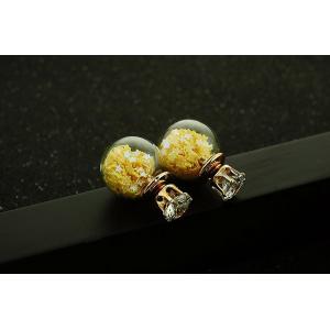 ピアス ガラス スター ラメ ジルコン バックキャッチ 夏にぴったり 白