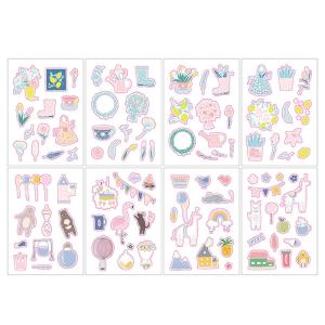 シールシート 和紙シリーズ | 庭 ガーデン ふうせん じょうろ 花 フラワー フラッグ | 8枚セット｜moin-moin