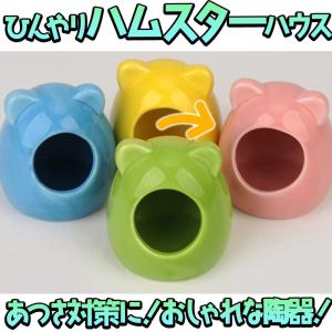ハムスター 小動物 ハウスベッド 陶器 ピンク ひんやり 冷たい　夏 暑さ 対策 涼しい 冷却 涼感 アニマル 巣箱 リス ジャンガリアン ロボロフスキー｜ドールハウスと雑貨 moin moin
