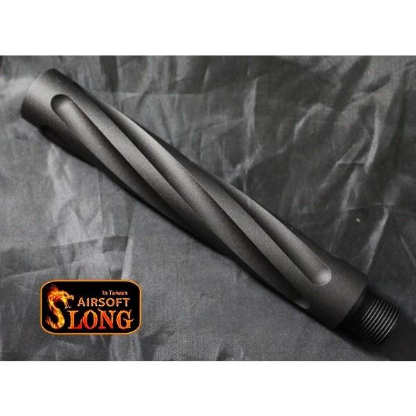 SLONG　M4/14mm逆ネジ 117mmエクステンションアルミアウターバレル -ツイスト- /B...