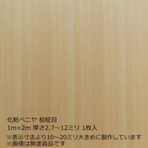 化粧ベニヤ 桧板目 1m×2m 厚さ2.7〜12ミリよりオプション選択 1枚入