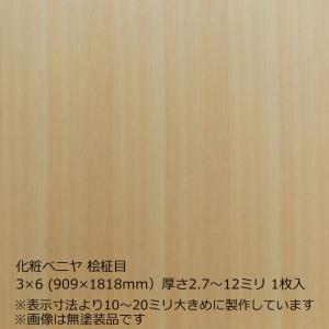 化粧ベニヤ 桧板目 1m×2m 厚さ2.7〜12ミリよりオプション選択 1枚入