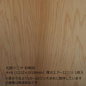 化粧ベニヤ 杉板目 3×6（909×1818mm）厚さ2.7〜12ミリよりオプション