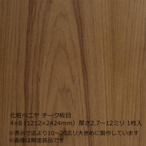 化粧ベニヤ チーク柾目 1m×2m 厚さ2.7〜12ミリよりオプション選択 1枚