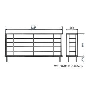 和風下駄箱 杉市松格子210 W2100xH8...の詳細画像1