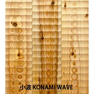 杉羽目板 WAVEパネル 無塗装 WAVE小波 3m 壁 天井用 本実加工 節有 無地上小｜mokku-kenzaishop