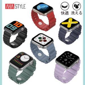 アップルウォッチ バンド かわいい シリコン 腕時計 ベルト Apple Watch Series 1 2 3 4 5 6 7 SE 38mm 40mm 41mm 42mm 44mm 45mm シンプル ブランド AHAStyle｜mokku-shop