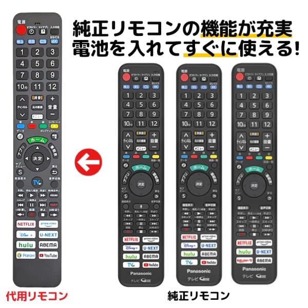 互換品 パナソニック ビエラ テレビ リモコン N2QBYA000075 N2QBYA000076 ...