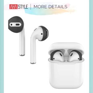 AirPods イヤーピース つけたまま充電 イヤホンカバー パッド 落下防止 滑り止め ケースに入る エアーポッズ イヤホン 外れ 防止 白 黒 EarPods AHAStyle｜mokku-shop