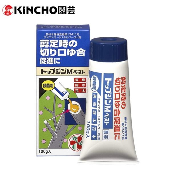 トップジンＭペースト 100g KINCHO園芸 剪定 整枝 殺菌剤 バラ もも りんご 梨 柿 柑...