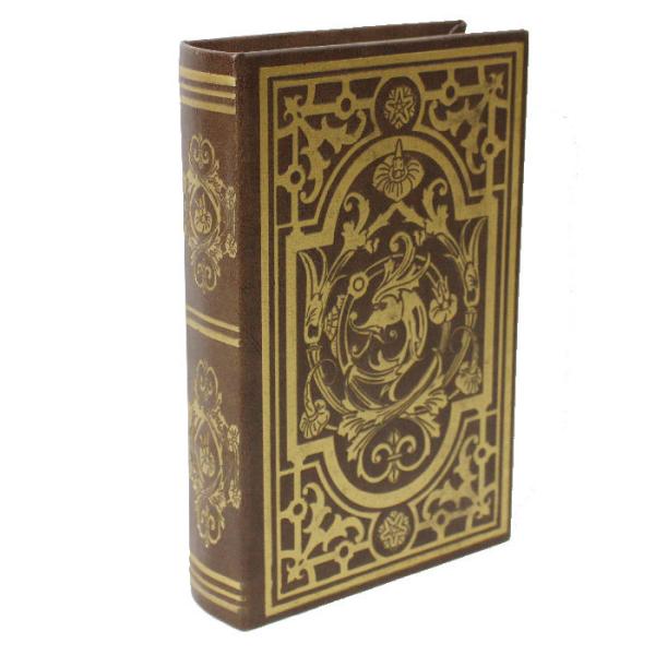 東洋石創　本型収納ボックス　BOOK BOX 　28417　古い洋書デザイン 茶色
