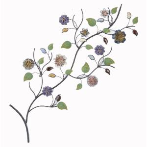 ウォールデコ ブランチ 壁飾り アイアンと陶器の壁掛けウォールアート 540106